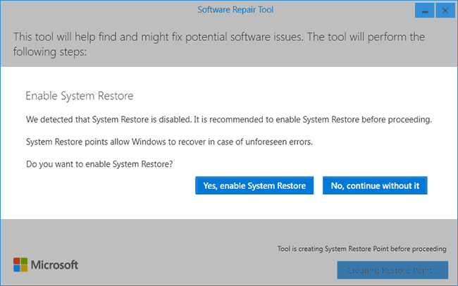 Включить точки восстановления Windows 10