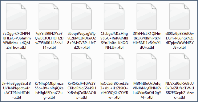 Зашифрованные файлы с расширением .xtbl