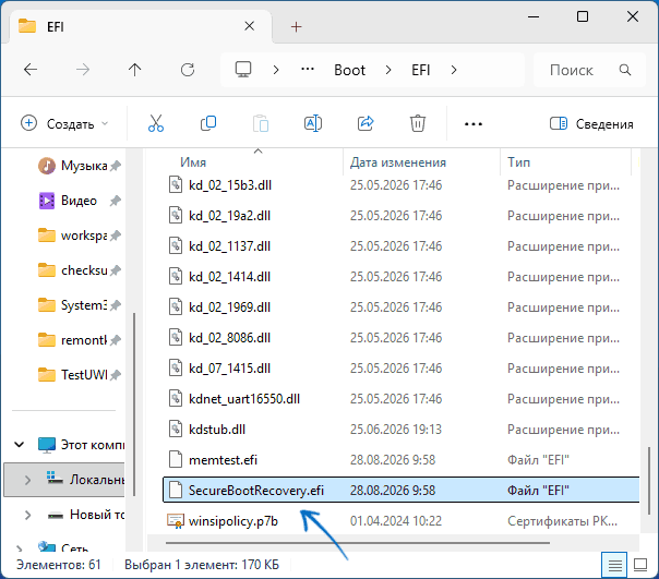 Расположение файла SecureBootRecovery.efi