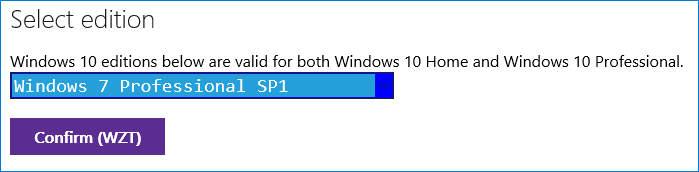 Выбор версии Windows