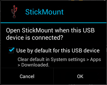 Подключение флешки в StickMount