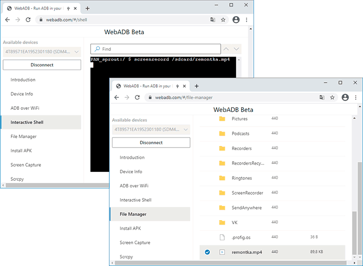 Использование WebADB на Android
