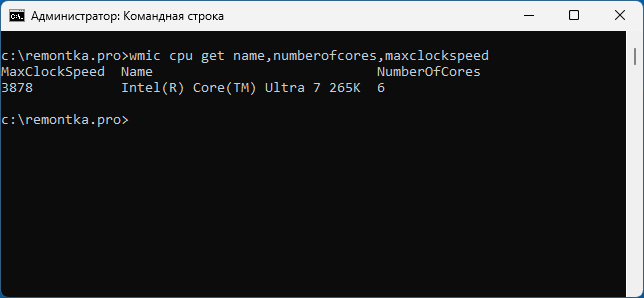Команды WMIC выполняются в Windows 11